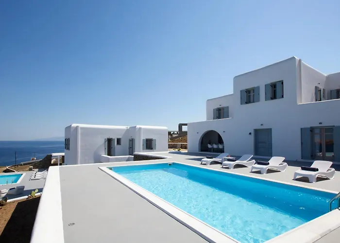 ヴィラ Casadei Pool 4-bdr Sea View 'anemos' & 'petra' With Nighttime Security Guard Panormos (Mykonos)